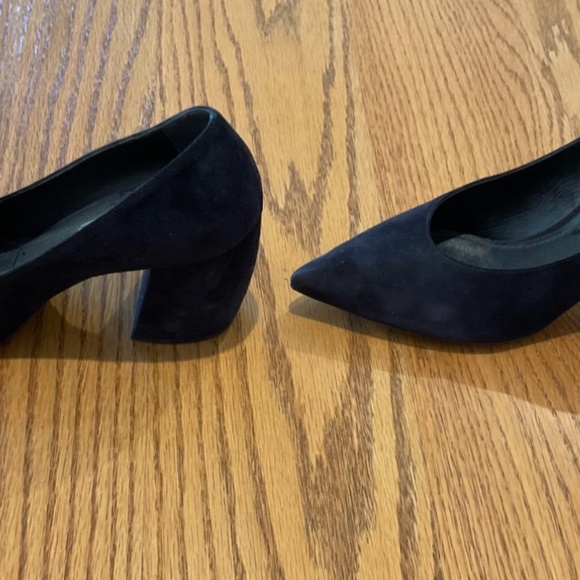 Prada Navy Suede Block Heel Pumps Size 36½ | Italian | Pointed Toe | Dust Bags - Picture 11 of 14
